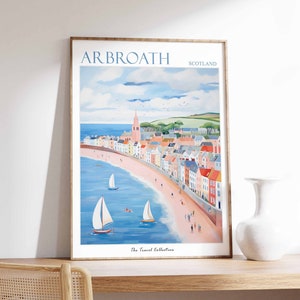 Arbroath Poster, Arbroath Travel Print, Scotland Poster, Scottish Coast Art, Beach Art, Arbroath Gift, Coastal Decor, Seaside Art