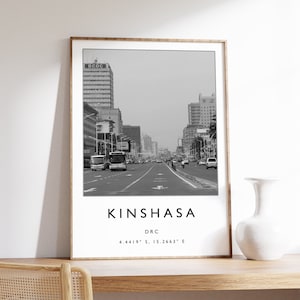 Kinshasa Travel Print, Kinshasa Travel Poster, African Travel Poster, Democratic Republic of Congo Travel Art Print, African Wall Art