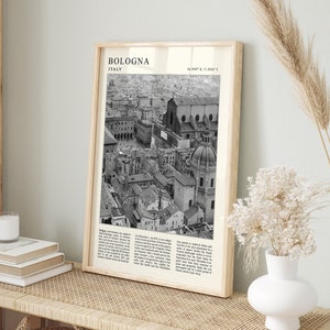 Bologna Travel Poster, Bologna Travel Print, Italy Travel Poster, Vintage Travel Art, Black and White Travel Print, Travel Gift, A1/A2/A3/A4