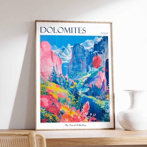 Dolomites Poster, Dolomites Travel Print, Italy Wall Art, Italian Travel Print, Italian Decor, Dolomites Gift, Italian Gift