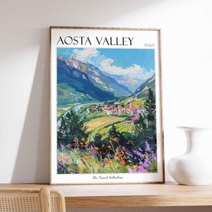 Aosta-Tal Poster, Aosta-Tal Reisedruck, Italien Wandkunst, Italienischer Reisedruck, Italienisches Dekor, Aosta-Tal Geschenk, Italienisches Geschenk