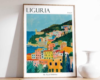 Liguria Italy Travel Poster: Italian Riviera Wall Art