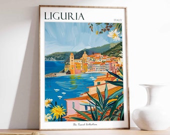 Liguria Italy Travel Poster: Italian Riviera Wall Art