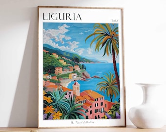 Liguria Italy Travel Poster: Italian Riviera Wall Art