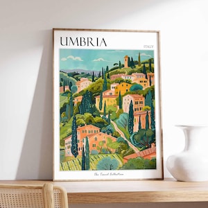 Umbria Poster, Umbria Travel Print, Italy Wall Art, Italian Travel Print, Italian Decor, Italian Gift, Umbria Wall Art