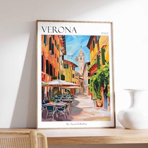 Póster de Verona, Impresión de viaje a Italia, Arte de viaje a Verona, Arte mural de Verona, Decoración del hogar de Verona, Regalo de viaje a Verona