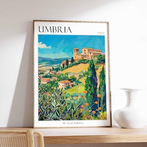 Umbria Poster, Umbria Travel Print, Italy Wall Art, Italian Travel Print, Italian Decor, Italian Gift, Umbria Wall Art