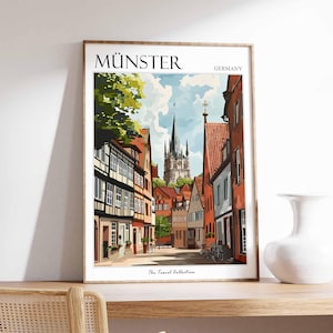 Münster Poster, Germany Travel Print, German Decor, Europe Travel Poster, European Wall Art, City Print, Münster Gift, Münster Travel Poster