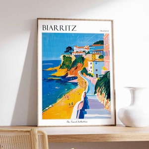 Biarritz Poster, France Travel Print, French Decor, Europe Travel Poster, European Wall Art, Biarritz Gift, Biarritz Travel Poster