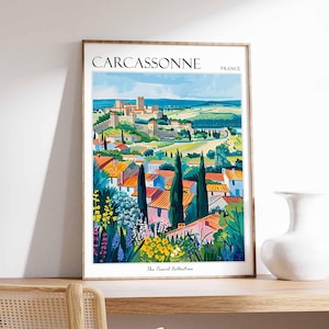 Póster de Carcassonne, impresión de viaje a Francia, decoración francesa, póster de viaje a Europa, arte mural europeo, regalo de Carcassonne, póster de viaje a Carcassonne