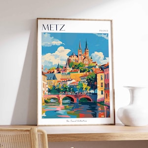 Metz Poster, France Travel Print, French Decor, Europe Travel Poster, European Wall Art, City Print, Metz Gift, Metz Travel Poster