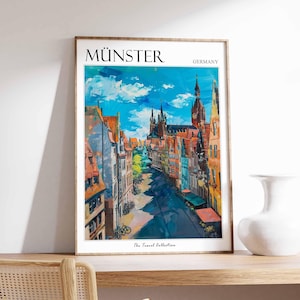 Münster Poster, Germany Travel Print, German Decor, Europe Travel Poster, European Wall Art, City Print, Münster Gift, Münster Travel Poster