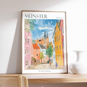 Münster Poster, Germany Travel Print, German Decor, Europe Travel Poster, European Wall Art, City Print, Münster Gift, Münster Travel Poster