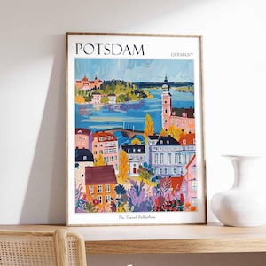 Affiche de Potsdam, impression de voyage en Allemagne, décoration allemande, affiche de voyage en Europe, art mural européen, impression de la ville, cadeau de Potsdam, affiche de voyage de Potsdam