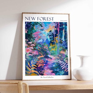 New Forest Poster, England Reiseplakat, Landschaftsposter, englische Landschaft, New Forest Travel Print, Countryside Travel Print
