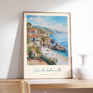 Calabria Poster, Calabria Travel Print, Calabria Travel Art, Calabria Wall Art, Italy Art, Italy Travel Decor, Italian Travel Gift