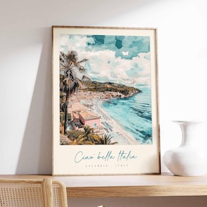 Calabria Poster, Calabria Travel Print, Calabria Travel Art, Calabria Wall Art, Italy Art, Italy Travel Decor, Italian Travel Gift