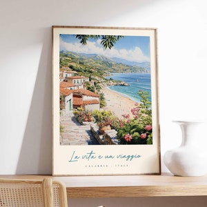 Calabria Poster, Calabria Travel Print, Calabria Travel Art, Calabria Wall Art, Italy Art, Italy Travel Decor, Italian Travel Gift
