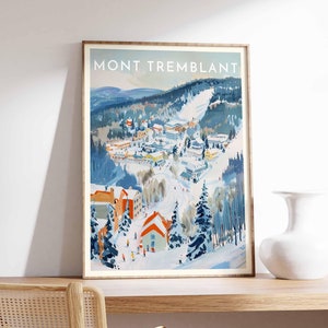 Mont-Tremblant Ski Poster, Mont-Tremblant Poster, Kanada Reiseposter, Skandi-Kunst, Ski-Druck, Wintersport-Kunst, Ski-Geschenk