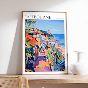 Eastbourne Poster, England Travel Poster, Seaside Poster, British Seaside, Coastal Wall Art, UK Home Decor, Eastbourne Print, Eastbourne Art