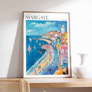 Margate Poster, UK Reise-Druck, Küstenwandkunst, britische Dekoration, britisches Wohndekor, Margate-Wanddekor, Margate-Wandkunst, Margate-Druck, britische Kunst