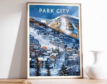 Park City Ski Poster: Vintage Utah Travel Print