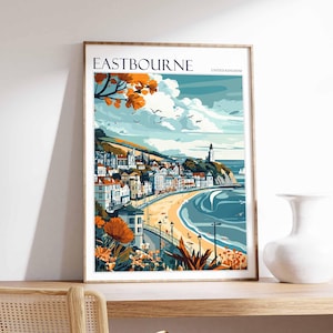 Eastbourne Poster, England Travel Poster, Seaside Poster, British Seaside, Coastal Wall Art, UK Home Decor, Eastbourne Print, Eastbourne Art