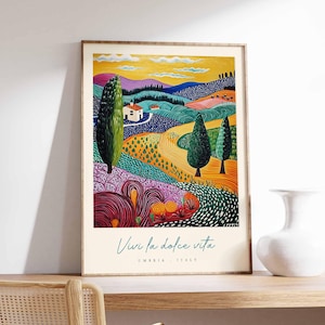 Umbria Poster, Italian Travel Print, Umbria Travel Art, Umbria Wall Art, Italy Art, Italy Travel Decor, Italian Travel Gift