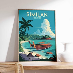 Similan Islands Print, Southeast Asia Poster, Thailand Travel Poster, Travel Wall Decor, Retro Travel Art, Southeast Asia Travel Gift