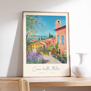 Umbria Poster, Italian Travel Print, Umbria Travel Art, Umbria Wall Art, Italy Art, Italy Travel Decor, Italian Travel Gift
