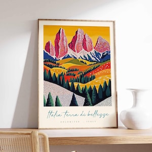 Dolomites Poster, Dolomites Travel Print, Dolomites Travel Art, Dolomites Wall Art, Italy Art, Italy Travel Decor, Italian Travel Gift
