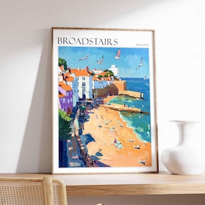 Broadstairs Poster, England Travel Poster, Seaside Poster, Coastal Wall Art, British Home Decor, Travel Print, Beach House Art, England Art