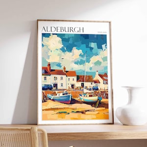 Aldeburgh Poster, Suffolk Coast Poster, England Travel Poster, Coastal Wall Art, British Home Decor, Beach House Decor, Aldeburgh Art Print