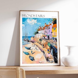 Broadstairs Poster, England Travel Poster, Seaside Poster, Coastal Wall Art, British Home Decor, Travel Print, Beach House Art, England Art