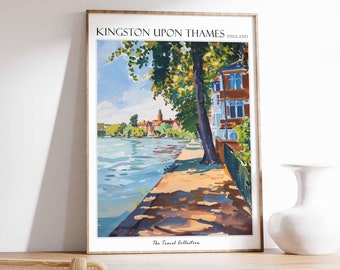 Kingston upon Thames Poster: England Reise Poster, Britisches Poster
