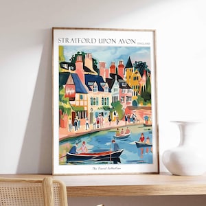 Stratford upon Avon Poster, England Travel Print, British Decor, United Kingdom Travel Poster, Stratford upon Avon Travel Poster