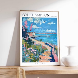Southampton Poster, England Travel Print, British Decor, United Kingdom Travel Poster, Southampton Gift, Southampton Travel Poster