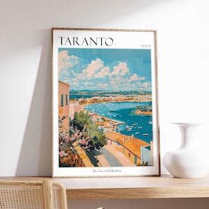 Taranto Italy Travel Poster: Puglia Coastal Art Print