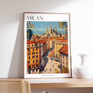 Milan Poster, Italian Travel Print, Milan Travel Art, Milan Wall Art, Italian Travel, Milan Home Decor, Milan Travel Gift