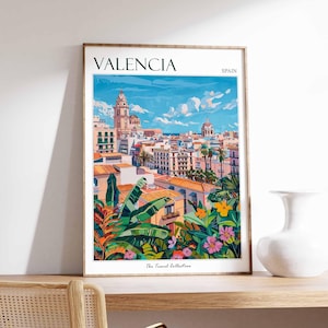 Valencia Poster, Spanish Travel Print, Valencia Travel Art, Valencia Wall Art, Spanish Travel , Valencia Gift, Valencia Travel Art