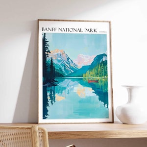Banff Nationalpark Poster, Banff Nationalpark Poster, Kanadische Reise Kunst, Botanisches Dekor, Blumenkunst, Kanada Geschenk