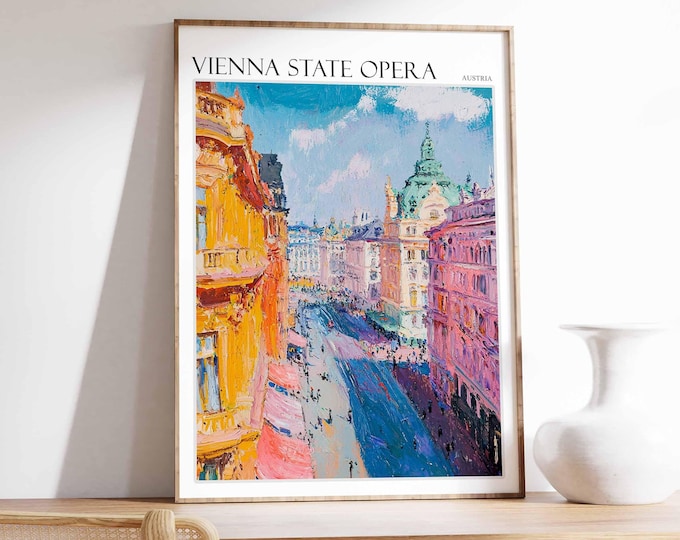 Vienna State Opera Travel Poster: Austrian Wall Art Print
