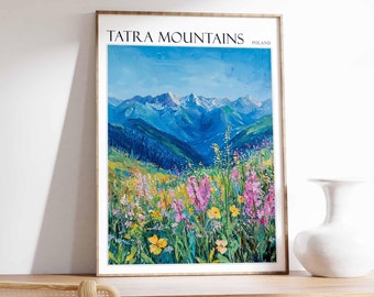 Poster de voyage dans les Tatras : impression d'art du parc national de Pologne