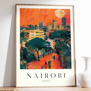 Nairobi Poster, Nairobi Travel Print, Kenya Wall Art, Nairobi Travel Print, Tropical Decor, City Print, Nairobi Gift, Nairobi Travel Poster