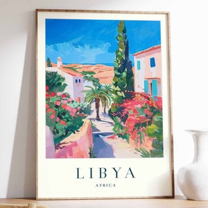 Libya Poster, Libya Travel Print, Africa Wall Art, African Travel Print, Tropical Decor, Sea Print, Libya Gift, Libya Travel Poster
