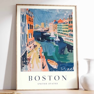 Boston Poster, Boston Travel Print, United States Wall Art, American Travel Print, City Decor, City Print, Boston Gift