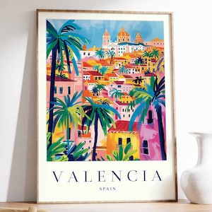 Valencia Poster, Valencia Travel Print, Spain Wall Art, Spanish Travel Print, Tropical Decor, City Print, Valencia Gift