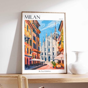 Milan Poster, Italian Travel Print, Milan Travel Art, Milan Wall Art, Italian Travel, Milan Home Decor, Milan Travel Gift