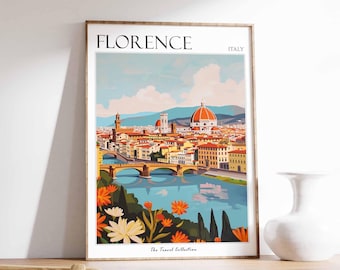 Florence Italy Travel Poster: Renaissance Art Print