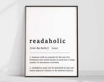 Definition of a Readaholic Quote Poster Print Reading Print - Etsy Ireland Definition of a Readaholic Quote Poster Print Reading Print - Etsy Ireland